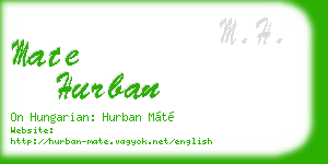 mate hurban business card